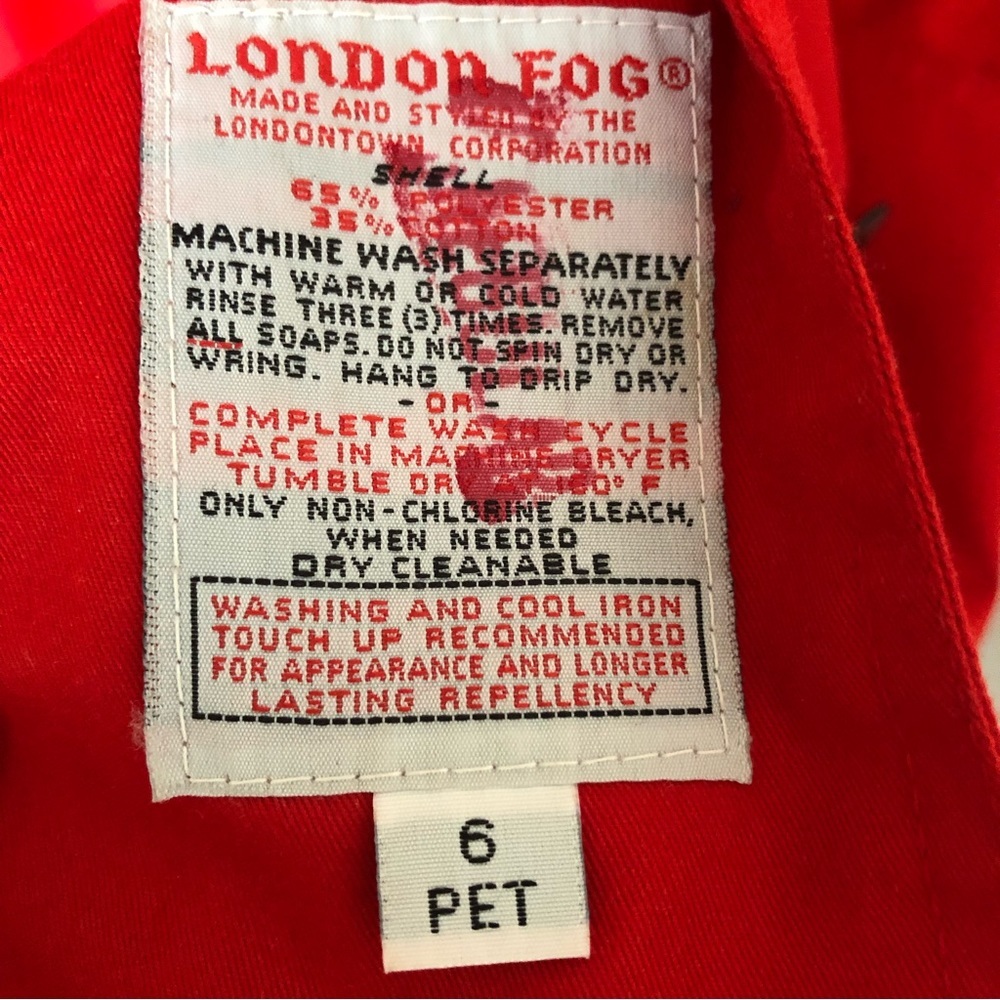 London Fog Vintage Red Trench Jacket - Picture 14 of 16